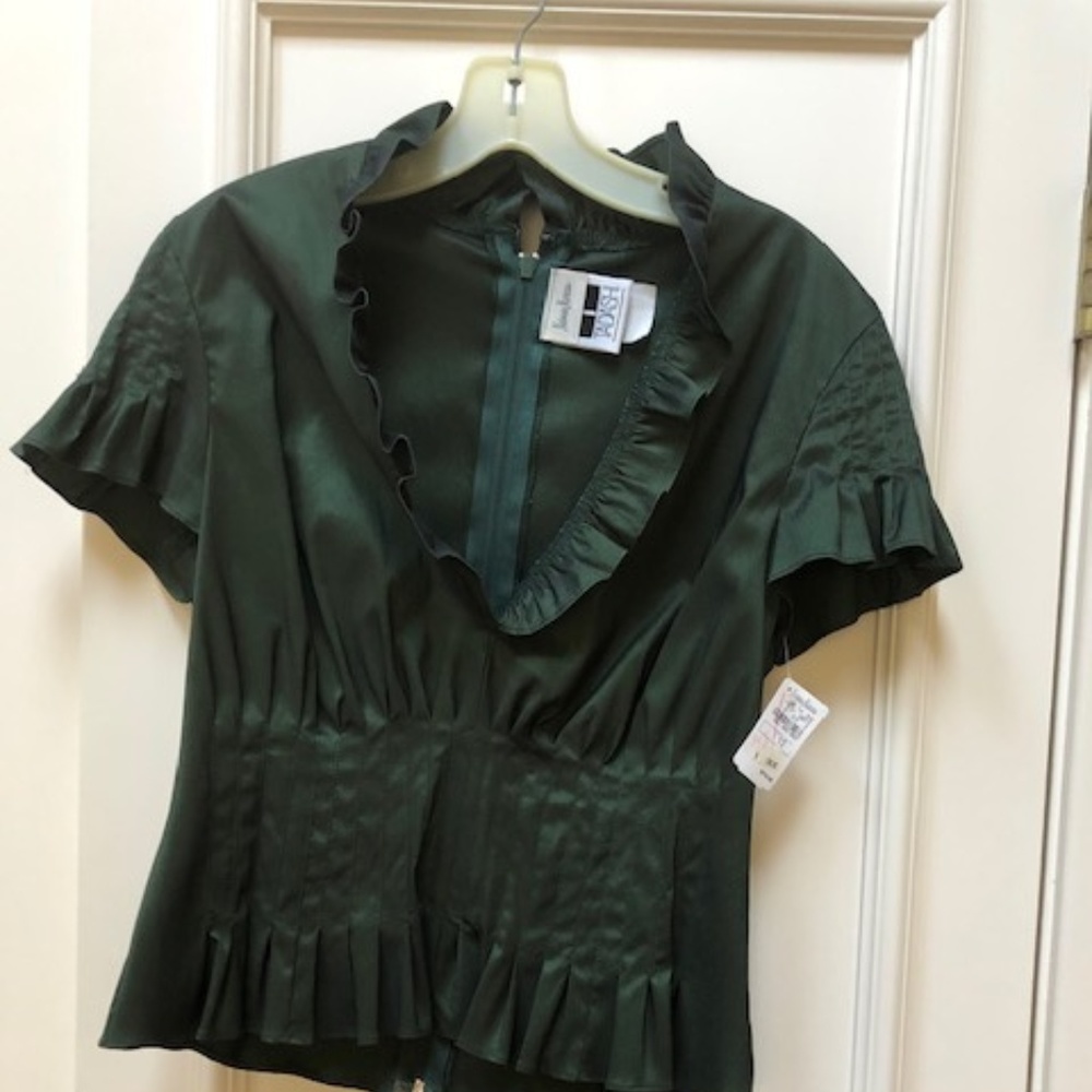 Tadashi for Neiman Marcus Satin Evening Blouse